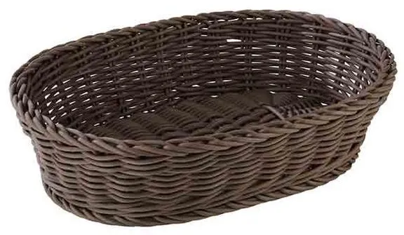 Udgår: Brødkurv, oval, sort plastflet, 32x23xH7 cm